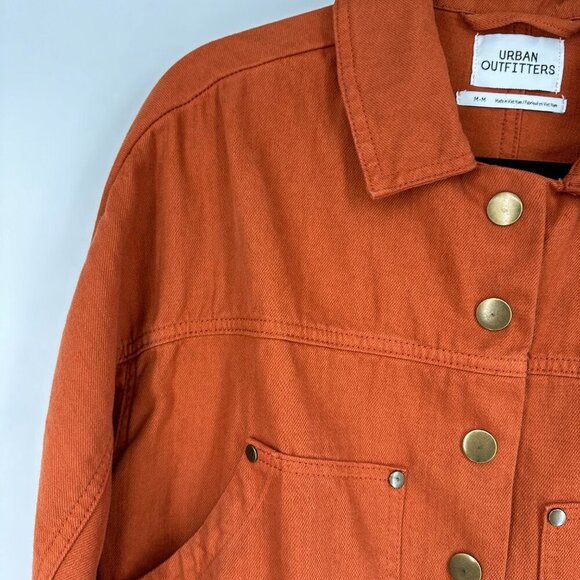 Urban Outfitters Gigi Cropped Gas Jacket Little Fires Everywhere Rust Medium - Picture 7 of 12